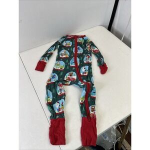 Little Sleepies Very Pixar Christmas PJ Zippie 12-18 Months Bamboo Soft Stretch